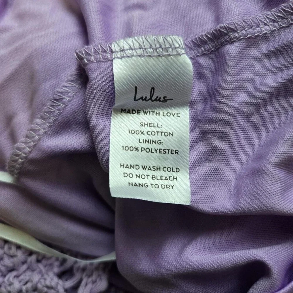 LULUS  NEW NWT  Strappy Cotton Crochet Knit Dress Sz M  Lined - Picture 8 of 8